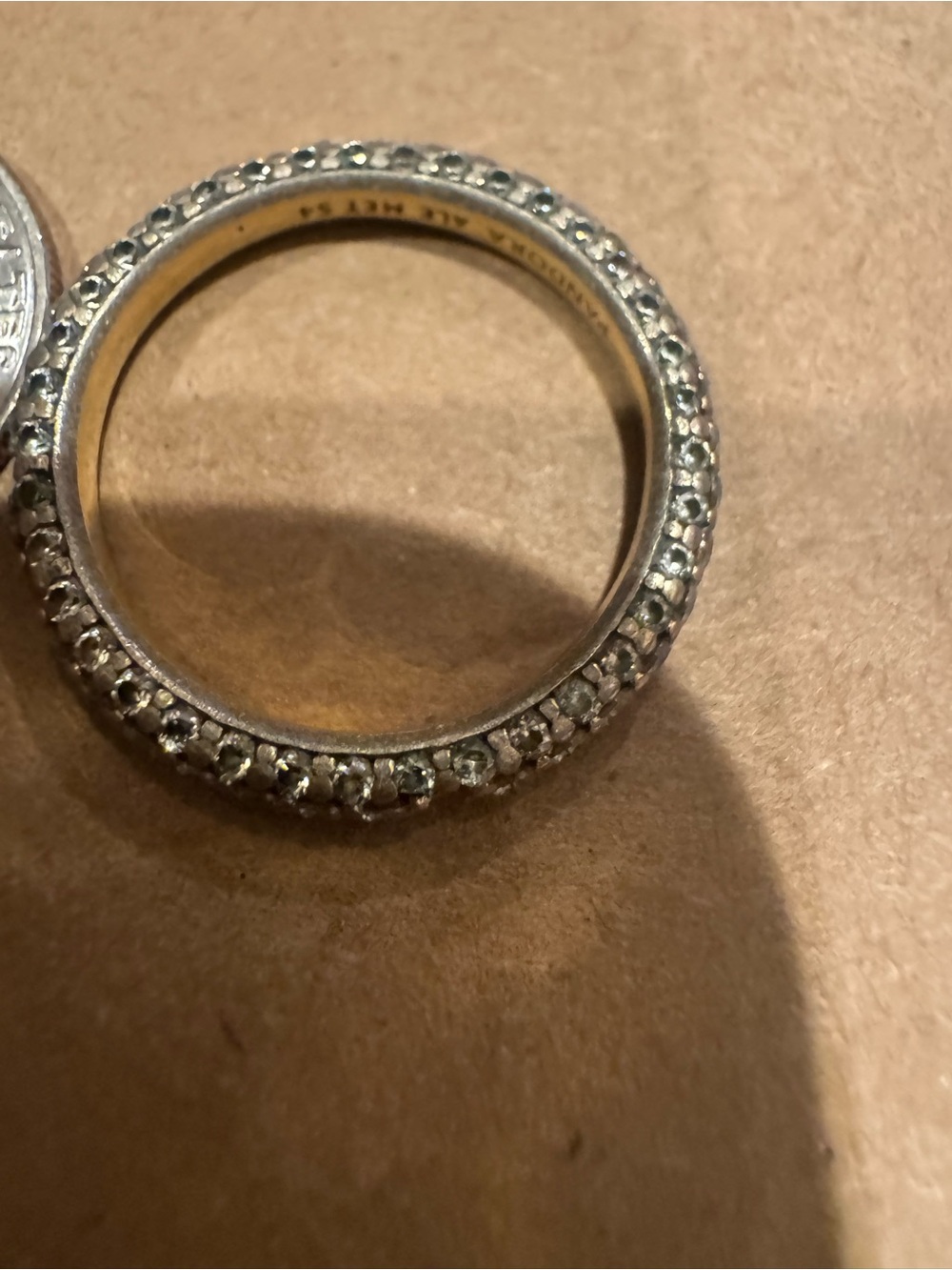 Pandora ring European size 54 equal to us size 7 pave rhinestones